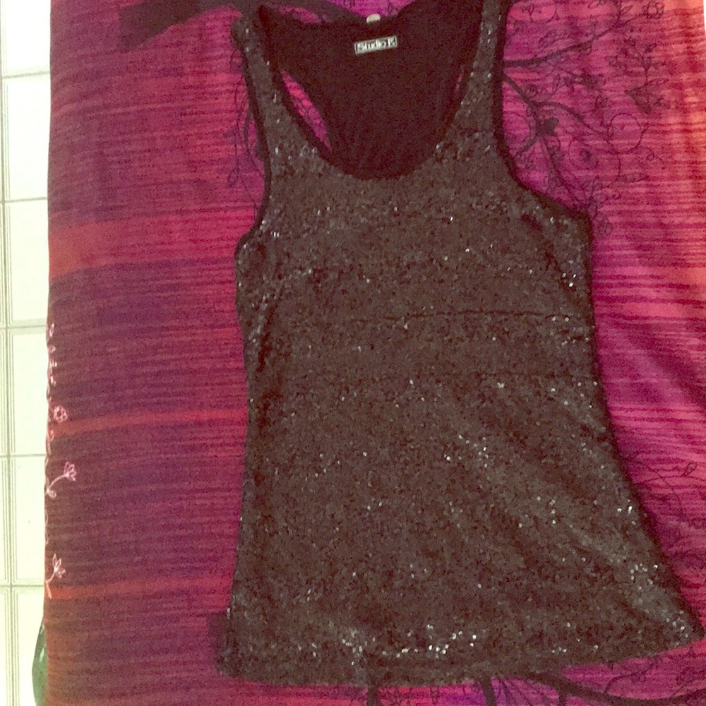 Black sequins blouse